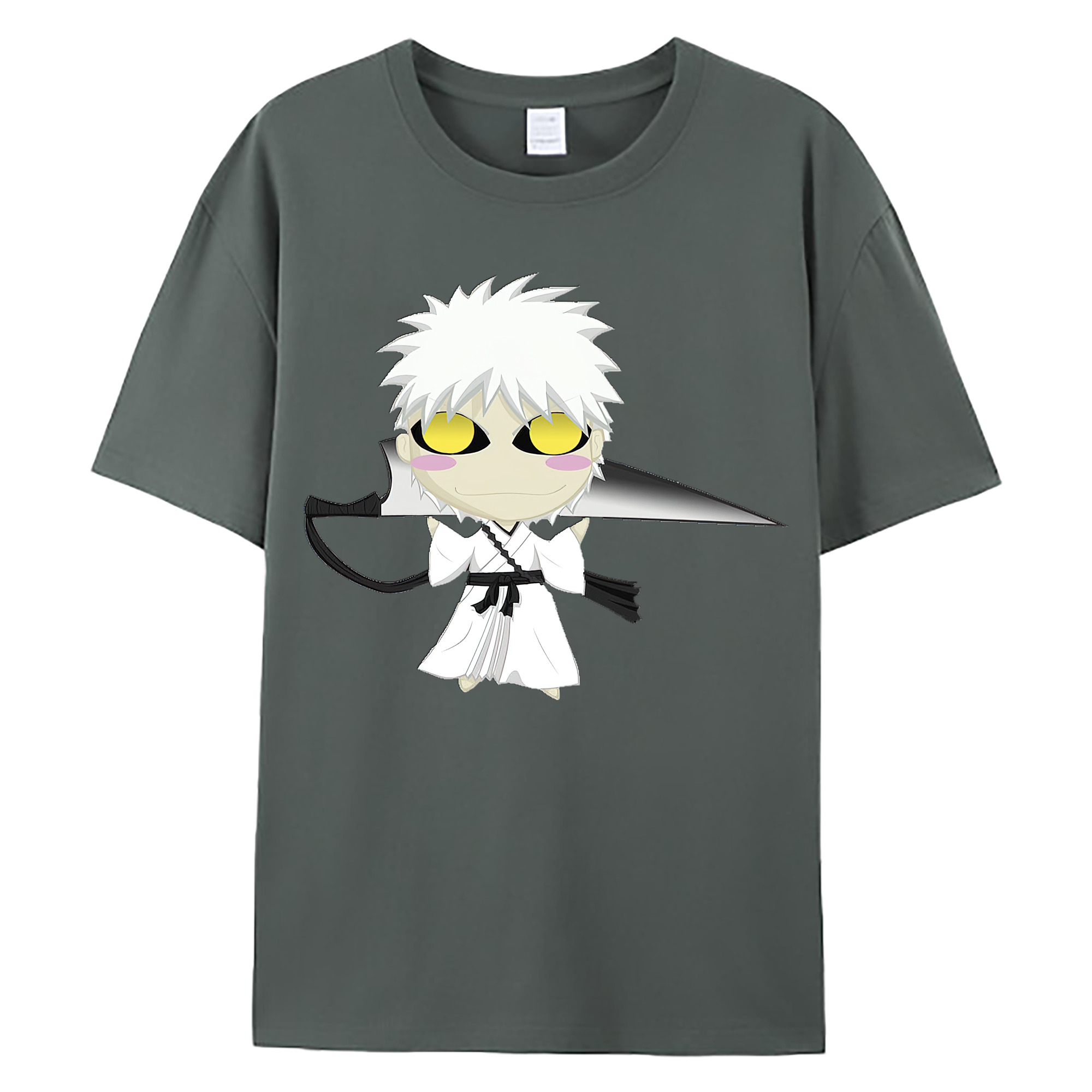 （画像用） ブリーチ 黒崎一護（くろさき いちご）BLEACH Kurosaki Ichigo 綿100％ メンズ半袖Tシャツ｜肌触りやわらか＆通気性
